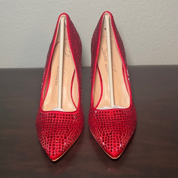 Lauren Lorraine Sparkling Dazzle Red Heels - Picture 3 of 9